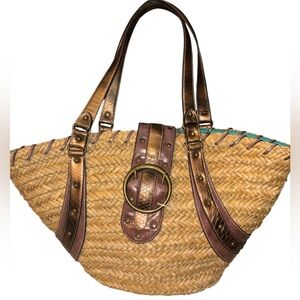 Nine West Woven Natural Straw Bag